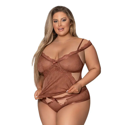 Magic Silk Caramel Kiss Cami & Boyshort Caramel Queen Size  Lingerie - Body Stockings