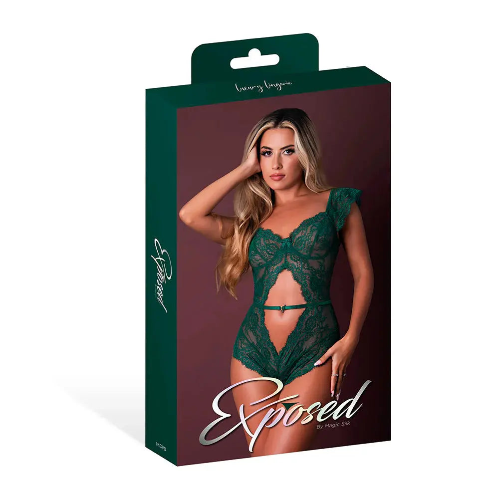 Magic Silk Evermore Cutout Romper Emerald S / M  Lingerie - Club Wear