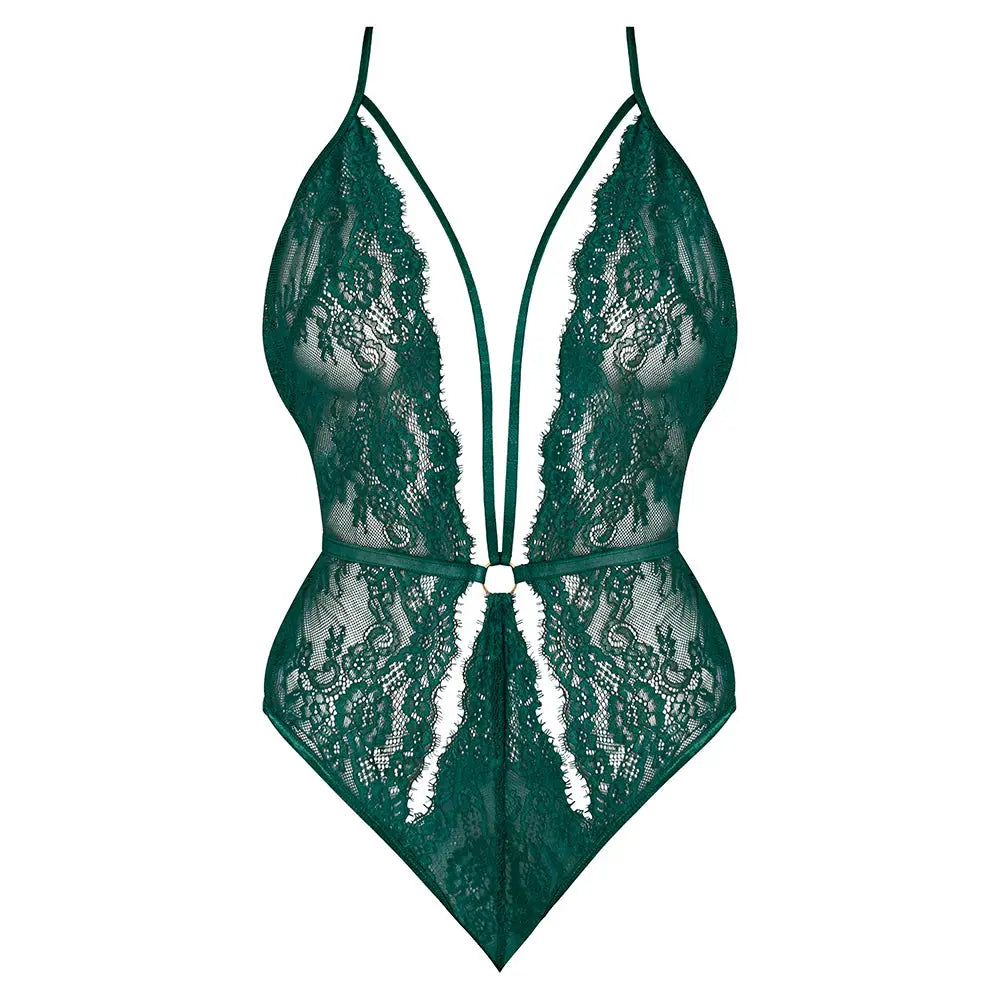 Magic Silk Evermore Plunge Teddy Emerald L / XL  Lingerie - Baby dolls Chemises etc