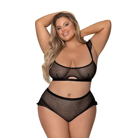 Magic Silk Girl Next Door Bralette & Panty Black Queen Size  Lingerie - Bra and Panty sets