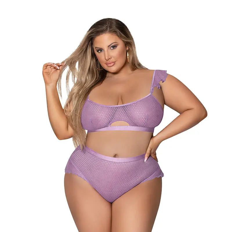 Magic Silk Girl Next Door Bralette & Panty Lilac Queen Size  Lingerie - Bra and Panty sets