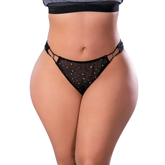 Magic Silk Glitz & Glam Tanga Black Queen Size  Lingerie - Baby dolls Chemises etc