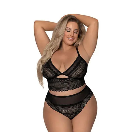 Magic Silk Modern Romance Bralette & Hipster Black Queen Size  Lingerie - Bra and Panty sets