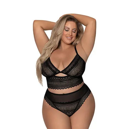 Magic Silk Modern Romance Bralette & Hipster Black Queen Size  Lingerie - Bra and Panty sets