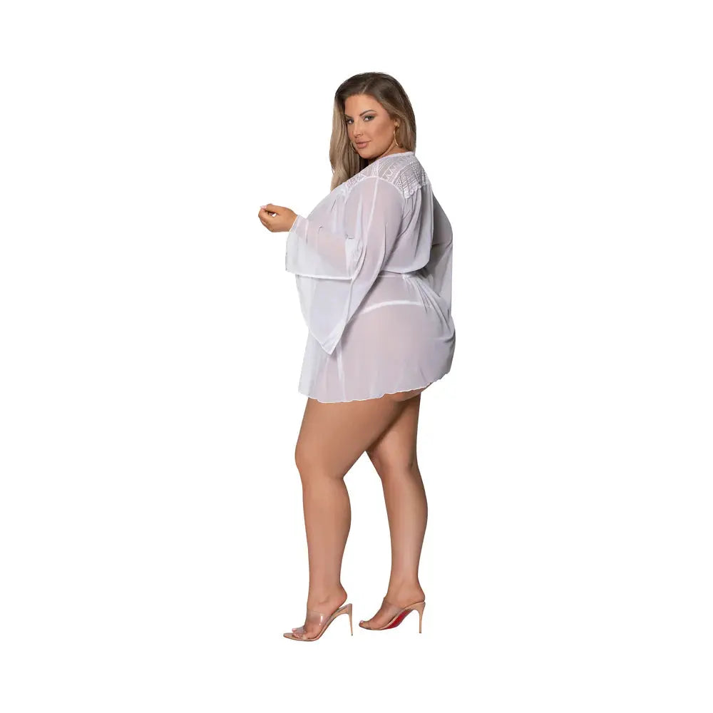 Magic Silk Modern Romance Short Robe White Queen Size  Lingerie - Loungewear for Women