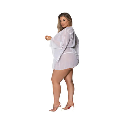 Magic Silk Modern Romance Short Robe White Queen Size  Lingerie - Loungewear for Women
