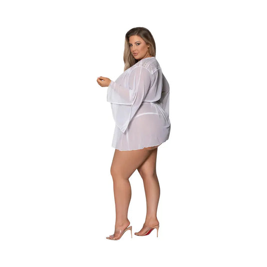 Magic Silk Modern Romance Short Robe White Queen Size  Lingerie - Loungewear for Women