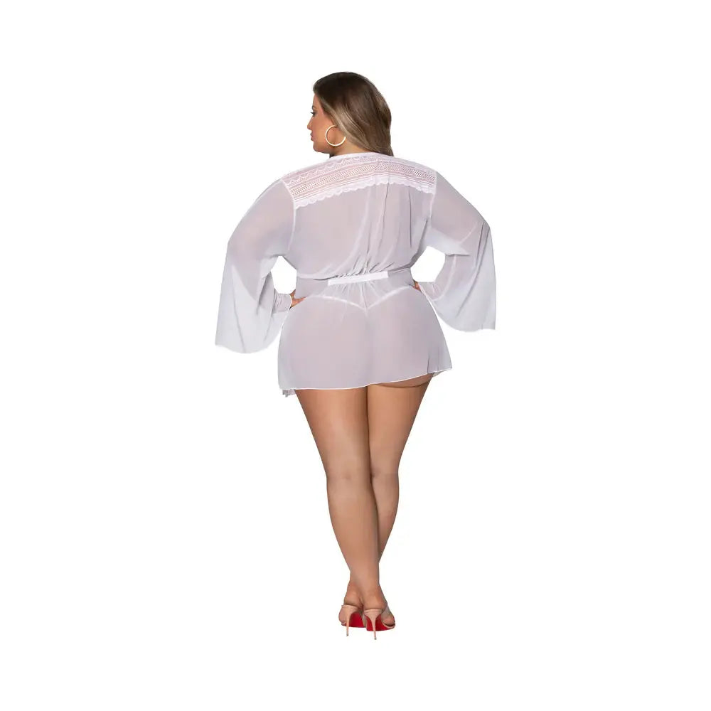 Magic Silk Modern Romance Short Robe White Queen Size  Lingerie - Loungewear for Women