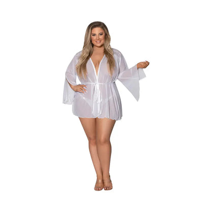 Magic Silk Modern Romance Short Robe White Queen Size  Lingerie - Loungewear for Women
