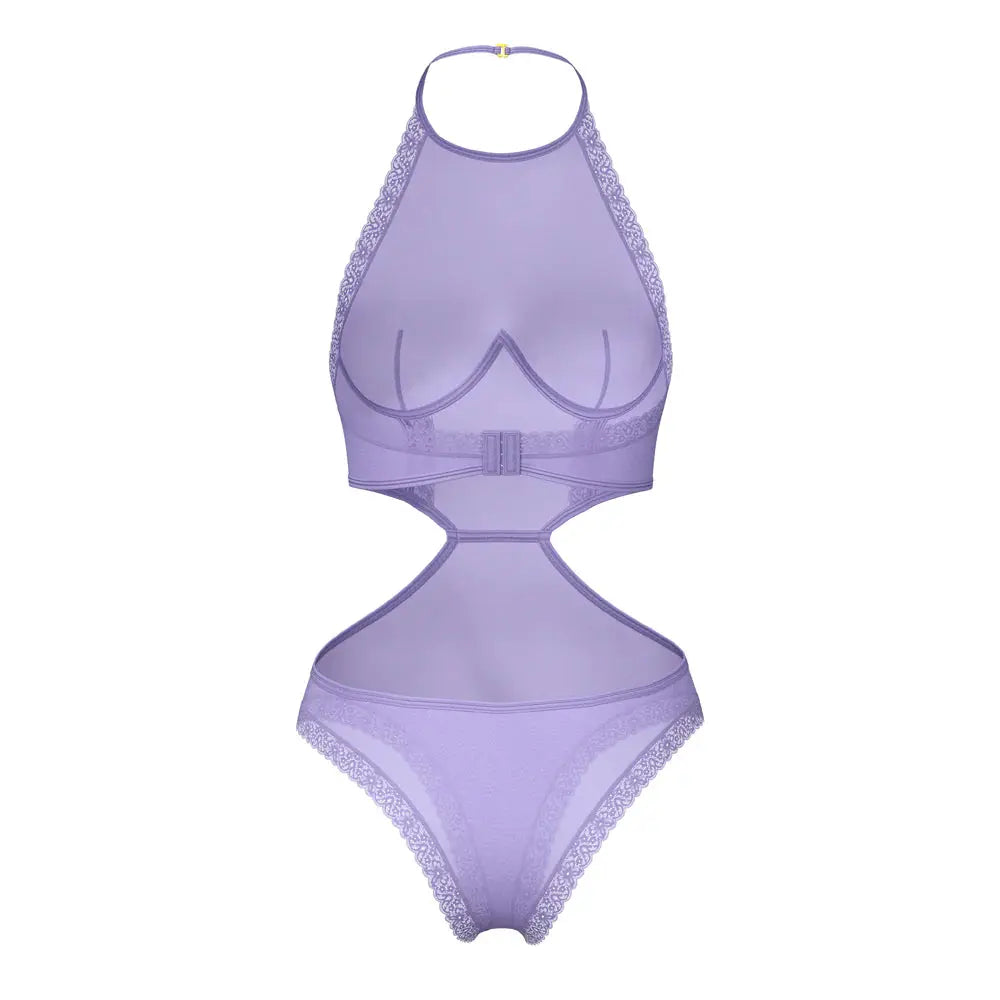 Magic Silk Sheer Passion Halter Teddy Very Peri L/XL  Lingerie - Baby dolls Chemises etc