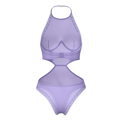 Magic Silk Sheer Passion Halter Teddy Very Peri L/XL  Lingerie - Baby dolls Chemises etc