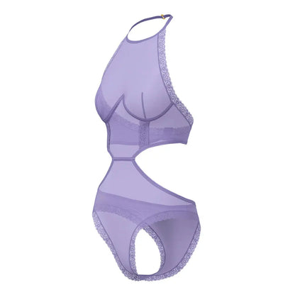 Magic Silk Sheer Passion Halter Teddy Very Peri L/XL  Lingerie - Baby dolls Chemises etc