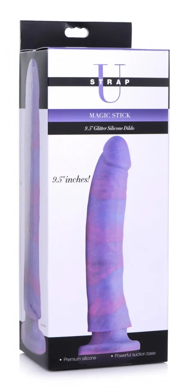 Magic Stick Glitter Dildo Sex Toy Silicone - 9.5 Inch Suction Cup Dildo  Dildos