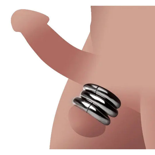 Magnetic Stainless Steel Magnetic Super Ball Stretcher CBT Toys 3 Pack  Cock and Ball Torture