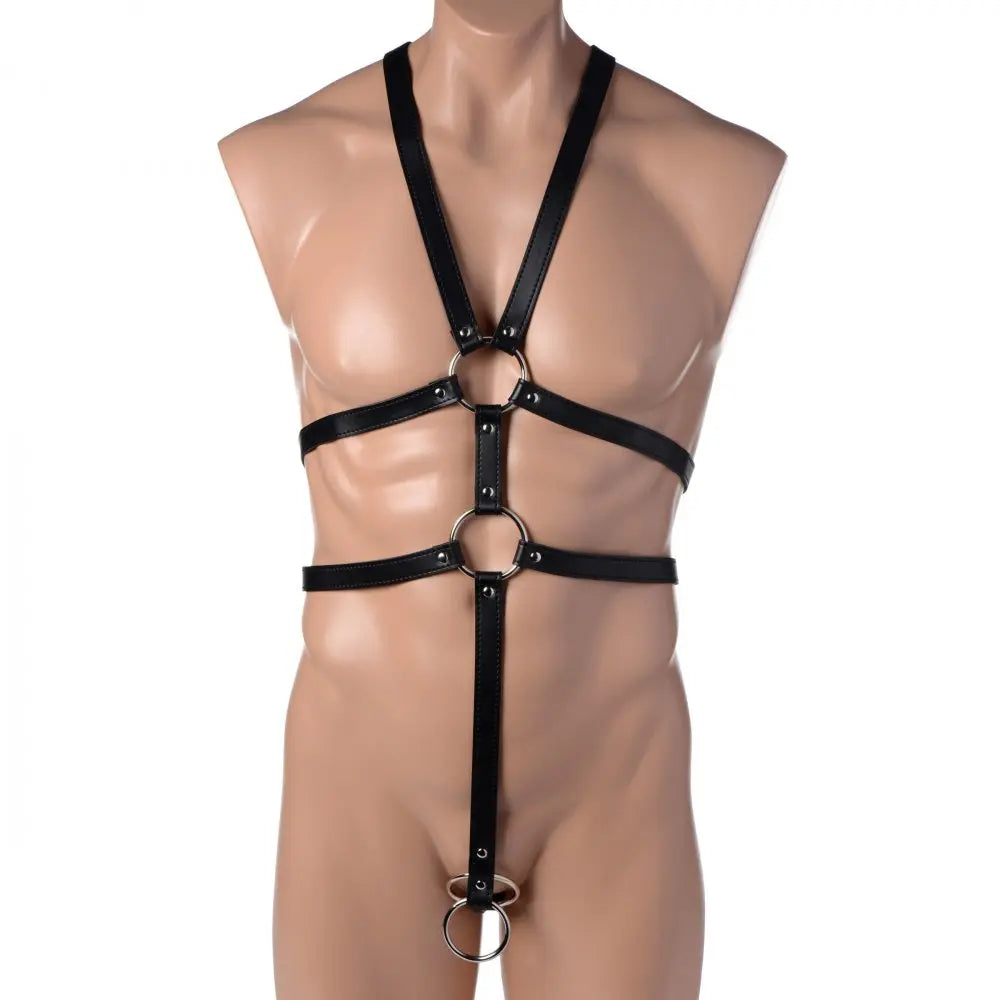 Male Full Body Harness Vegan Leather Harness Men  Masks, Gags and Blindfolds