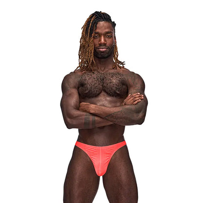 Male Power Barely There Bong Thong Coral L/XL  Men - Underwear