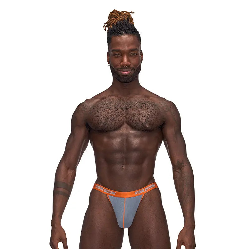 Male Power Casanova Uplift Thong Gray L/XL  Men - Underwear