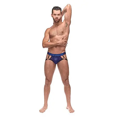 Male Power Diamond Mesh Jock Ring Nav SM  Men - Underwear