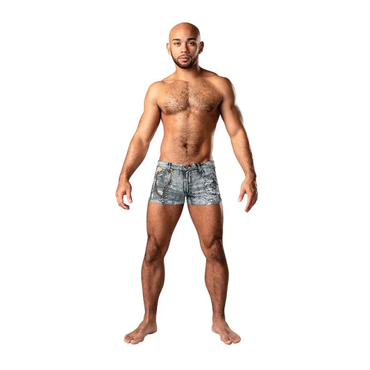 Male Power Dirty Denim Pouch Short Denim Print M  Men - Underwear