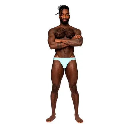 Male Power Easy Breezy Thong Sleeve Aqua S/M  Men - Underwear