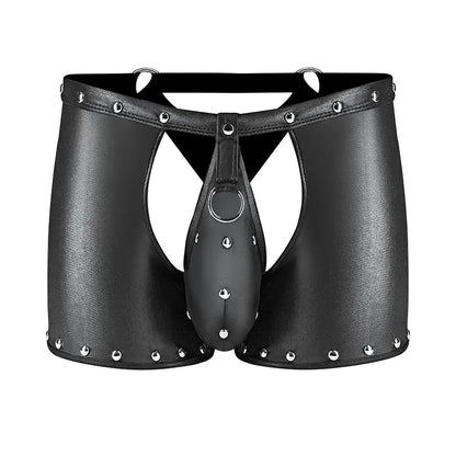 Male Power Fetish Poseidon Chap-Style Short Black L/XL  Men - Underwear