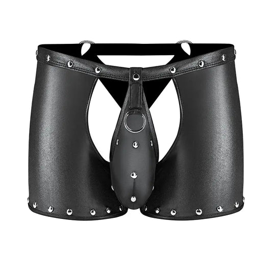 Male Power Fetish Poseidon Chap-Style Short Black L/XL  Men - Underwear