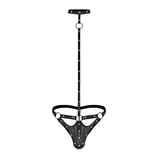 Male Power Fetish Tormentor Choker G-String Body Harness Black L/XL  Men - Underwear