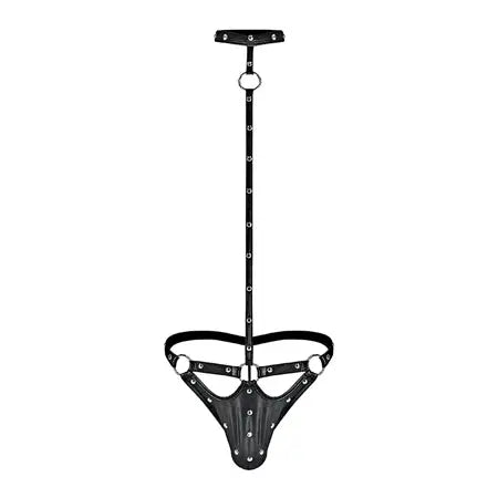 Male Power Fetish Tormentor Choker G-String Body Harness Black L/XL  Men - Underwear