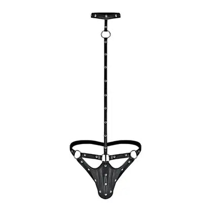 Male Power Fetish Tormentor Choker G-String Body Harness Black L/XL  Men - Underwear