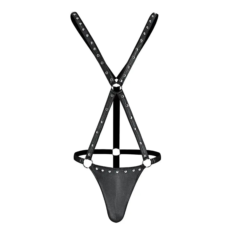 Male Power Fetish Warrior Criss-Cross Body Harness Black S/M  Men - Underwear