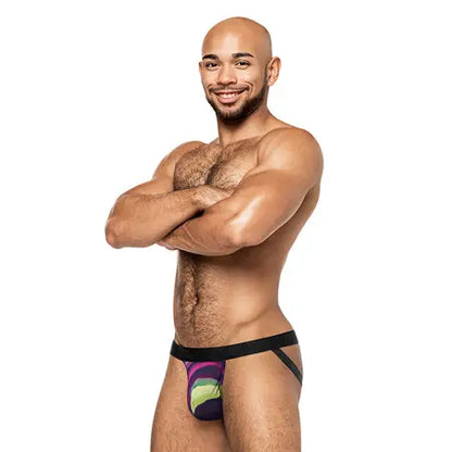 Male Power Galactic Strappy Ring Jock Print S/M  Men - Underwear