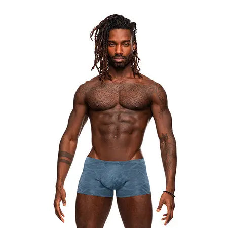Male Power Inter-Mingle Mini Short Blue L  Men - Underwear