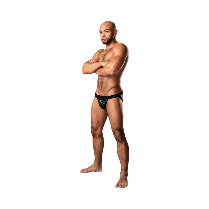 Male Power KaleiDickscope Strappy Ring Jock Black S/M  Men - Underwear