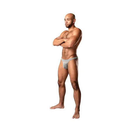 Male Power Labyrinth Bong Thong Grey Weave L/XL  Men - Underwear