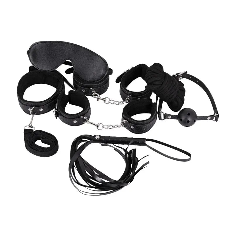 Male Power Leather 7-Pack Lite Bondage Set Black  Fetish - Kits