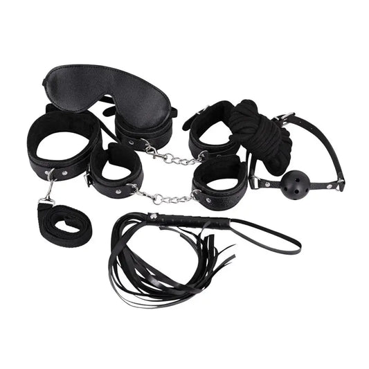 Male Power Leather 7-Pack Lite Bondage Set Black  Fetish - Kits