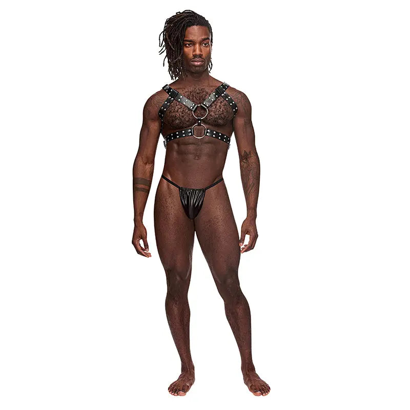 Male Power Leather Gemini Black OS  Men - Underwear