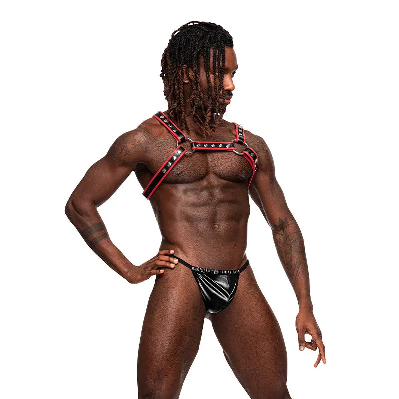 Male Power Leather Men's Leo Black/Red O/S  Men - Underwear