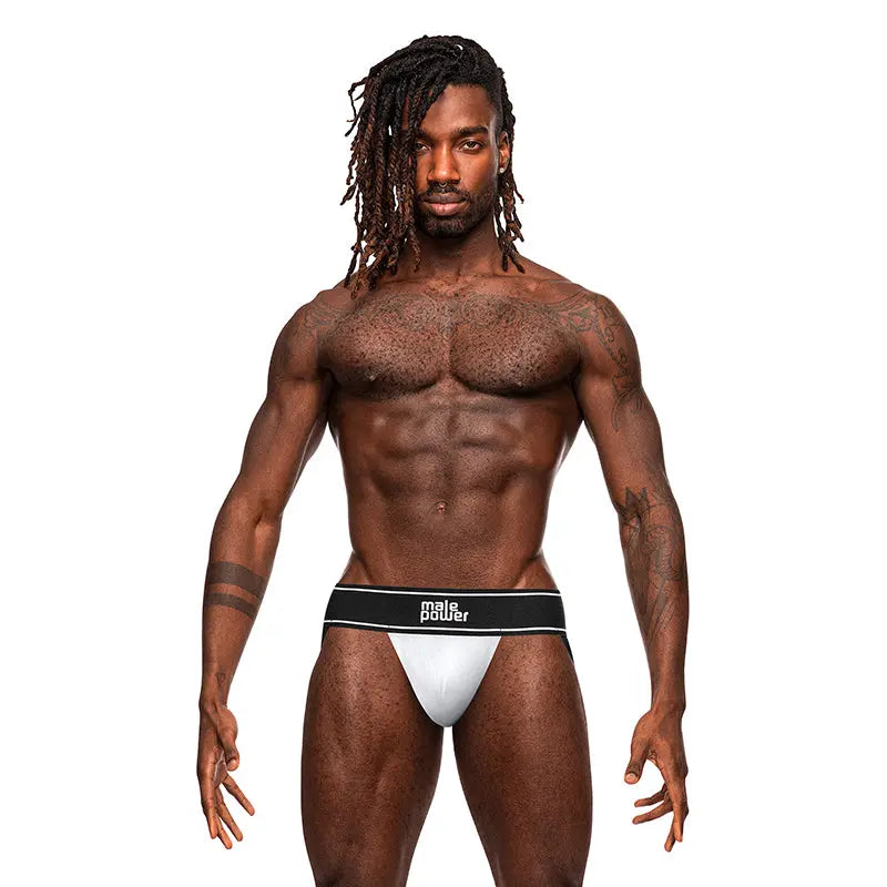 Male Power Modal Rib Jock White L/XL  Men - Underwear