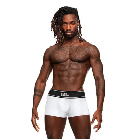 Male Power Modal Rib Pouch Short White L  Men - Underwear