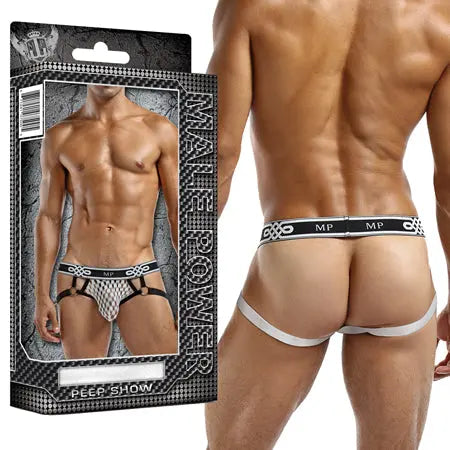 Male Power Peep Show Jock Ring Small/Medium (White)  Men - Underwear