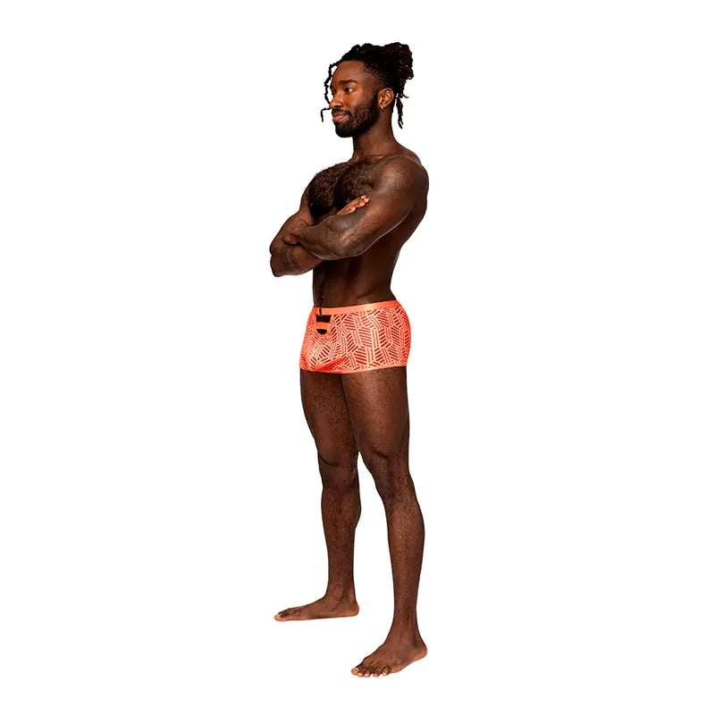 Male Power Rude Awakening Cheeky Cutout Short Neon Orange M  Men - Underwear