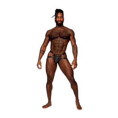 Male Power Rude Awakening Ring Jock Black L/XL  Men - Underwear