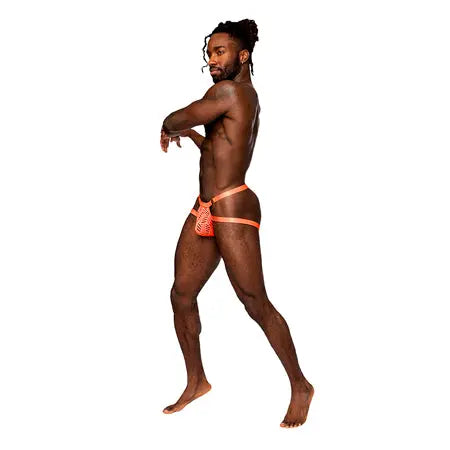 Male Power Rude Awakening Ring Jock Neon Orange L/XL  Men - Underwear