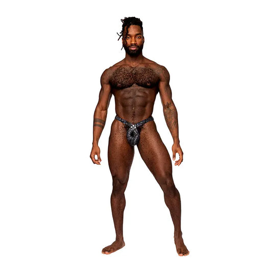 Male Power S'naked Criss Cross Thong Black/Blue L/XL  Men - Underwear