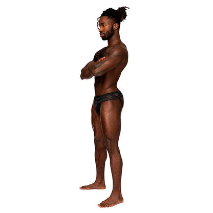 Male Power Sassy Lace Skirt Jock Black L/XL  Men - Underwear