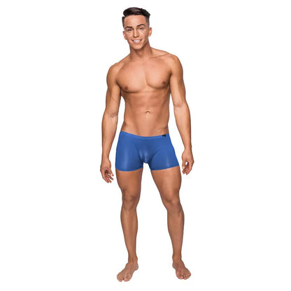 Male Power Seamless Sleek Short Blue Sheer Pouch Large  Men - Underwear