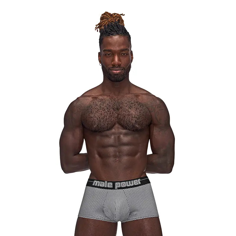 Male Power Sexagon Mini Short Gray M  Men - Underwear
