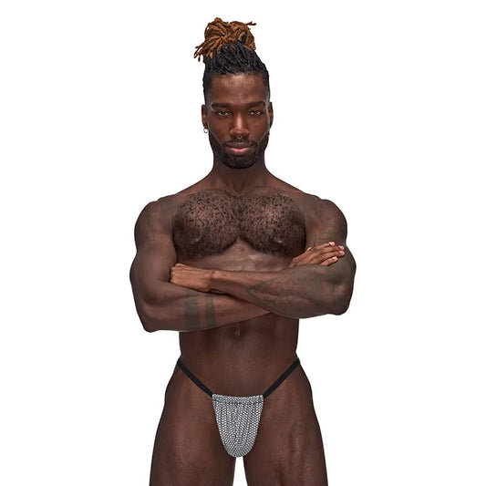 Male Power Sexagon Posing Strap Gray O/S  Men - Underwear