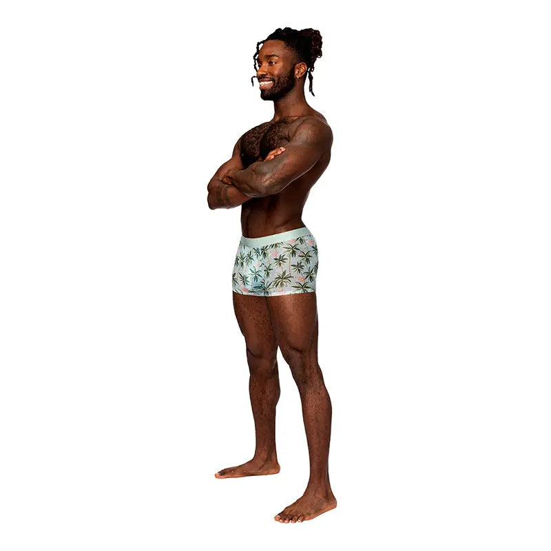 Male Power Sheer Prints Seamless Sheer Short Flamingo L  Men - Underwear